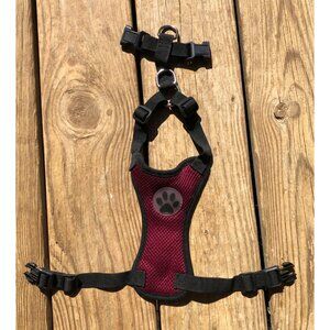 Dog Harness  XS Adjustable Padding Paw Print Back Leash Clip